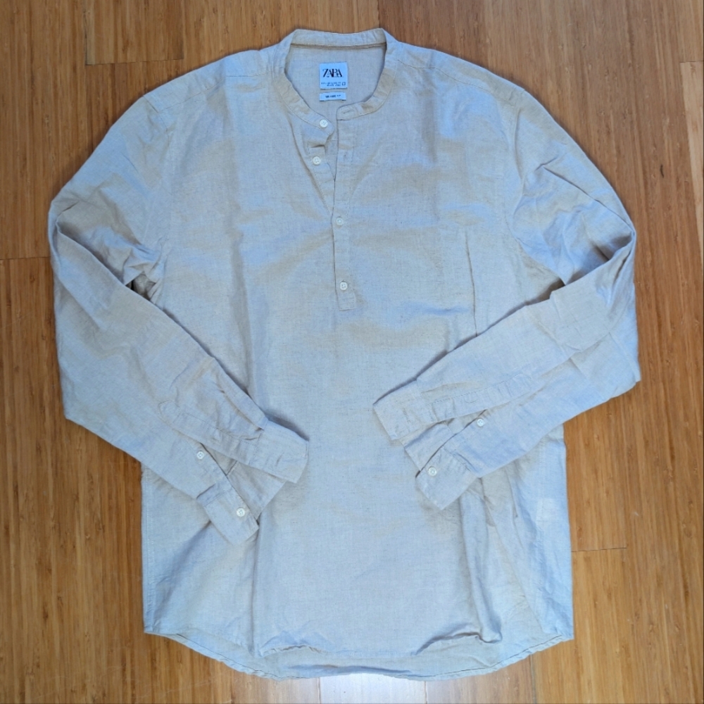 Men's Zara Beige Polo Shirt